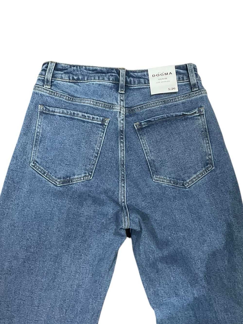 Dogma Women's Blue Straight-Leg Distressed Jeans - Picture 4 of 6